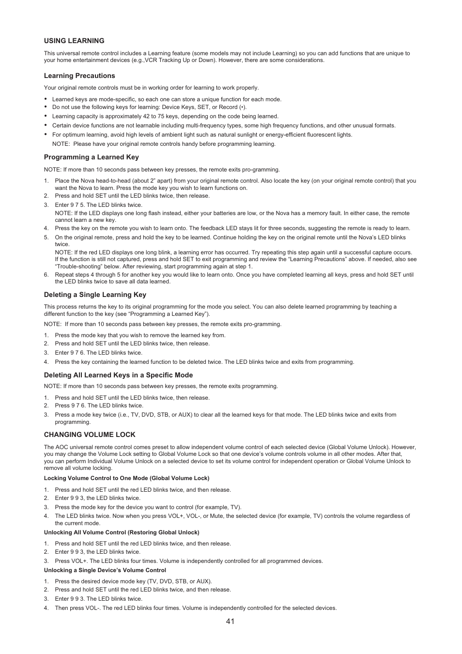 AOC LC32H063D User Manual | Page 42 / 54