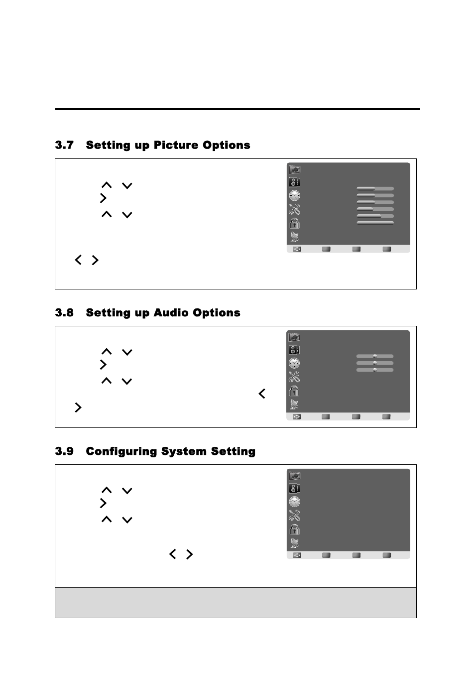 English, Press menu to display the osd main menu, Press return to return back to top menu | AOC LE23H062 User Manual | Page 28 / 123