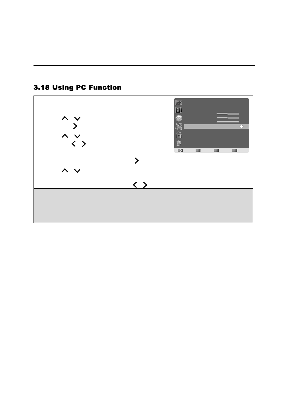 English, 18 using pc function | AOC LE23H062 User Manual | Page 36 / 123