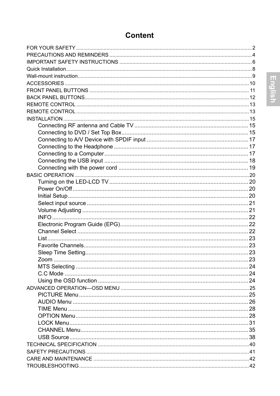 AOC LE24H060 User Manual | 43 pages