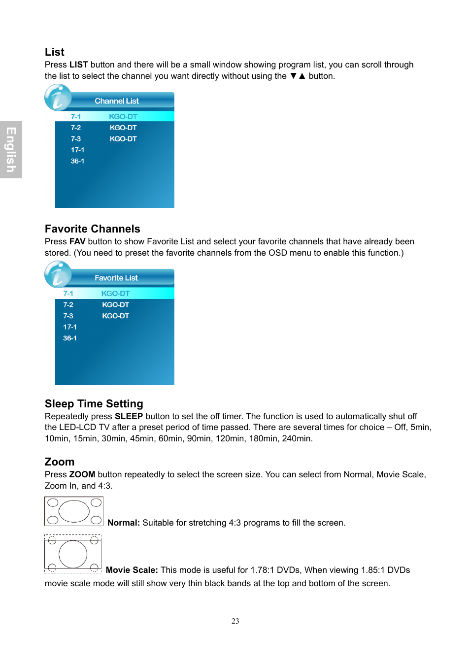 En gli sh | AOC LE24H060 User Manual | Page 24 / 43