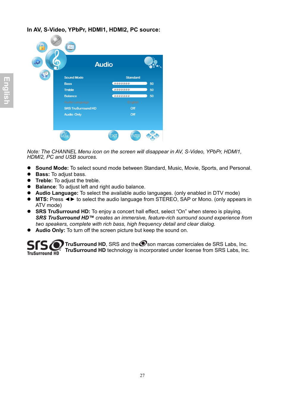 En gli sh | AOC LE24H060 User Manual | Page 28 / 43