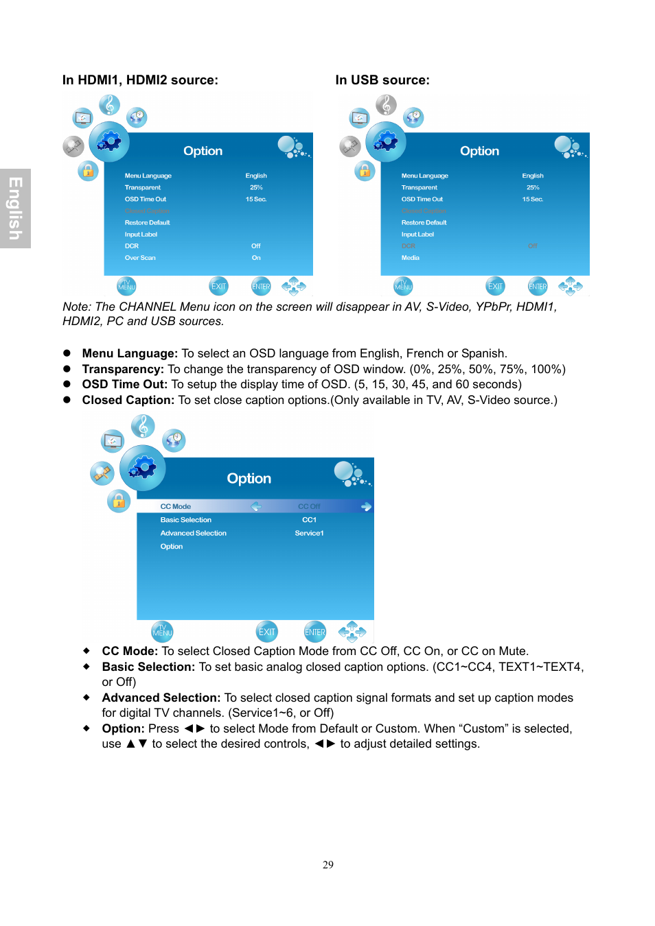 En gli sh | AOC LE24H060 User Manual | Page 30 / 43