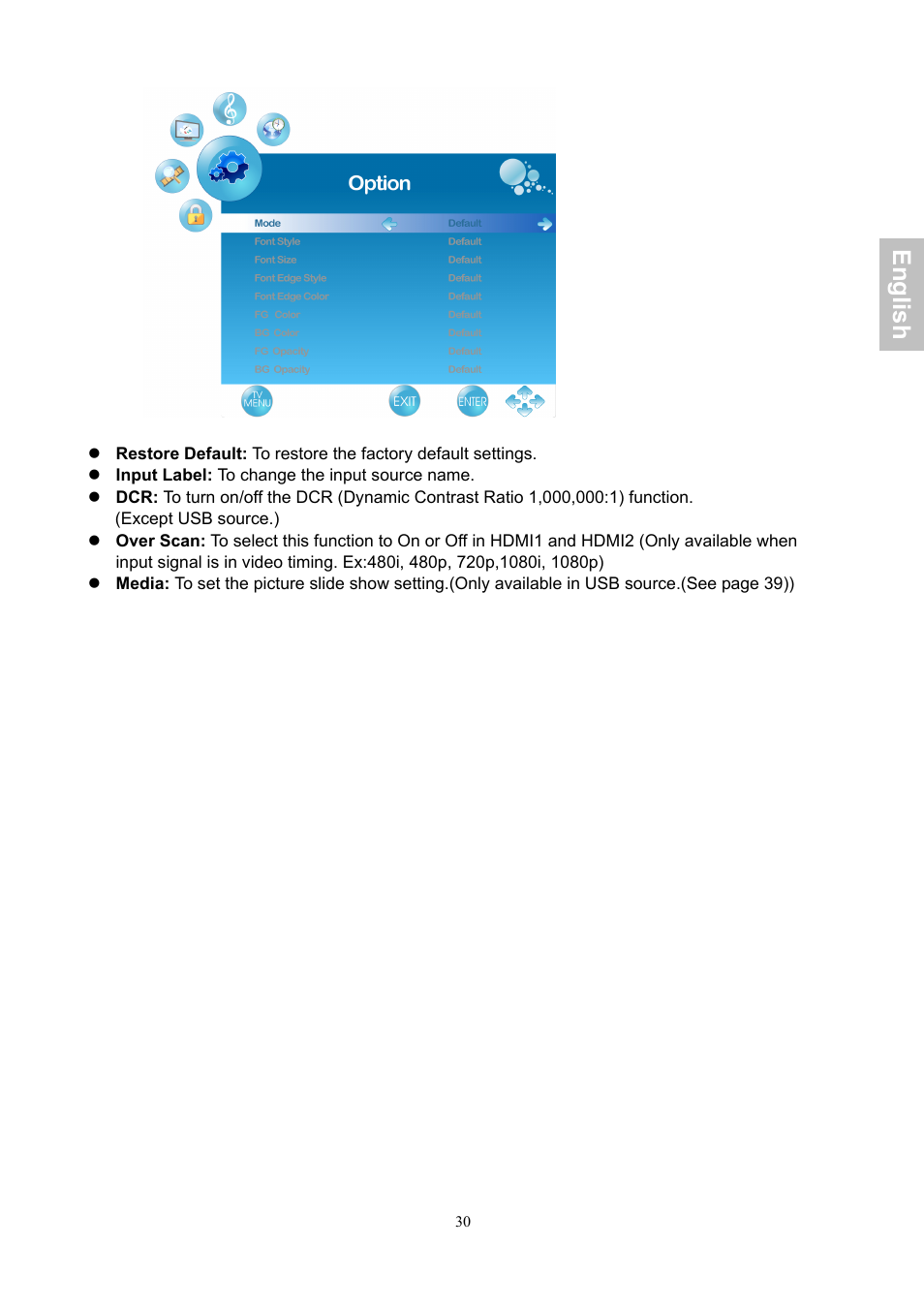 English | AOC LE24H060 User Manual | Page 31 / 43
