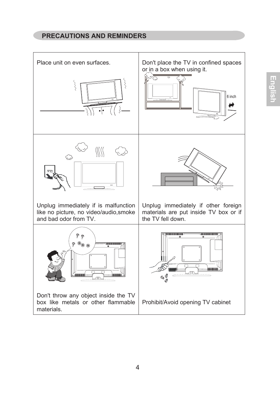 English | AOC LE24H060 User Manual | Page 5 / 43