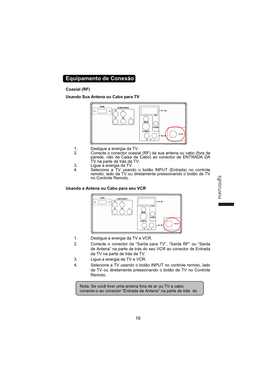 Equipamento de conexão | AOC L19W831 User Manual | Page 125 / 144