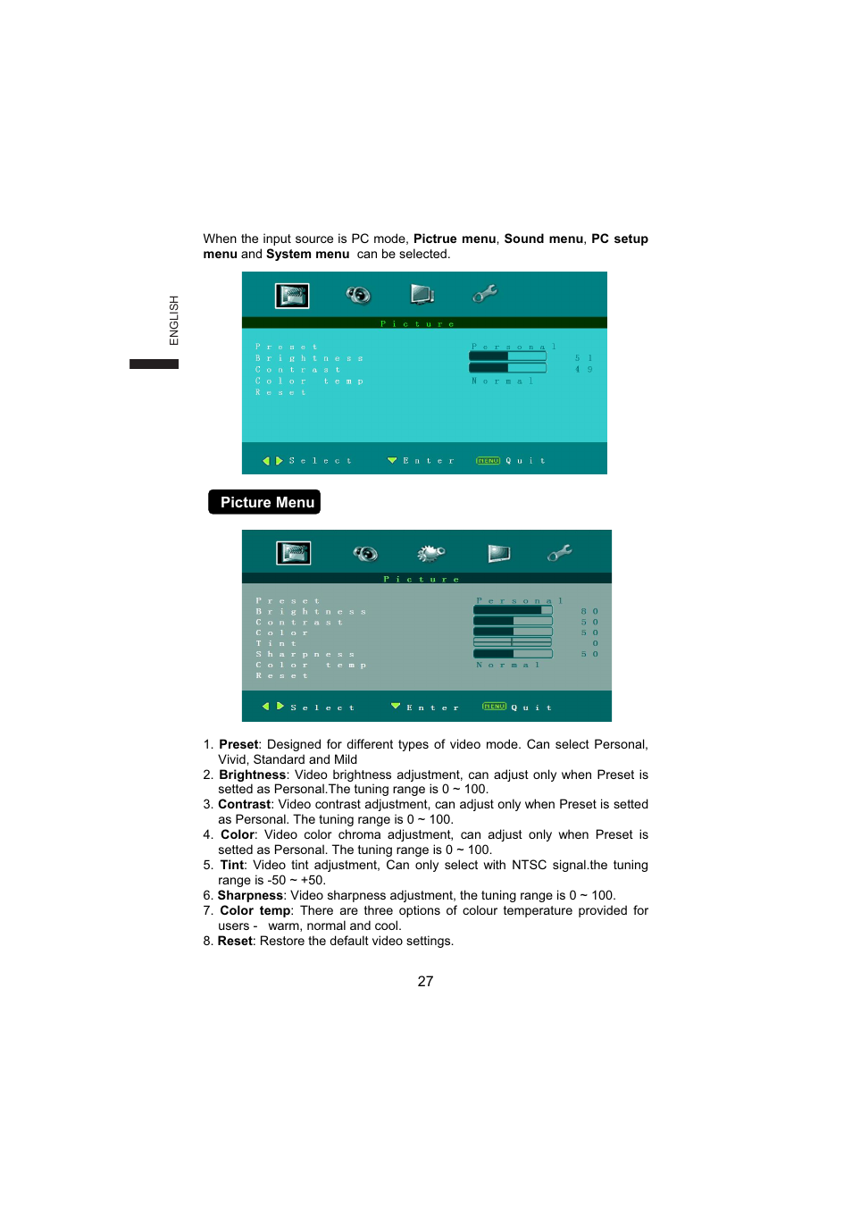 AOC L19W831 User Manual | Page 28 / 144