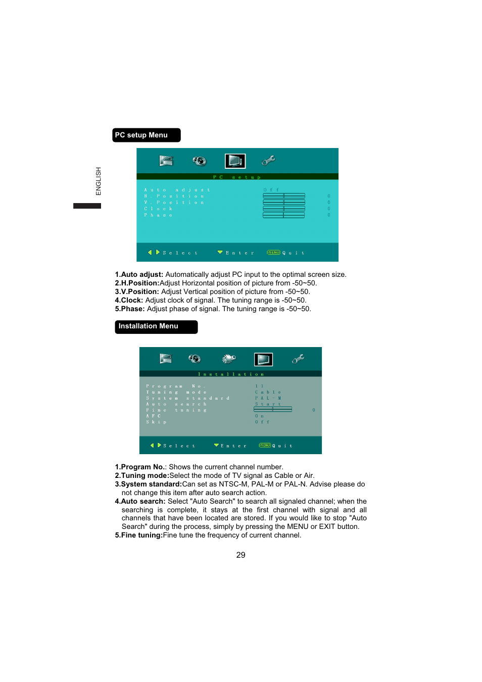 AOC L19W831 User Manual | Page 30 / 144