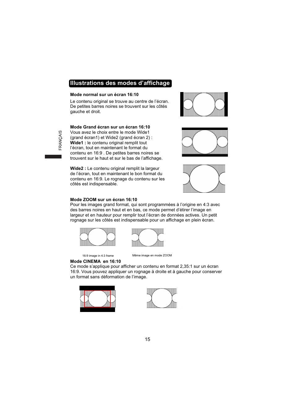 Illustrations des modes d’affichage | AOC L19W831 User Manual | Page 52 / 144