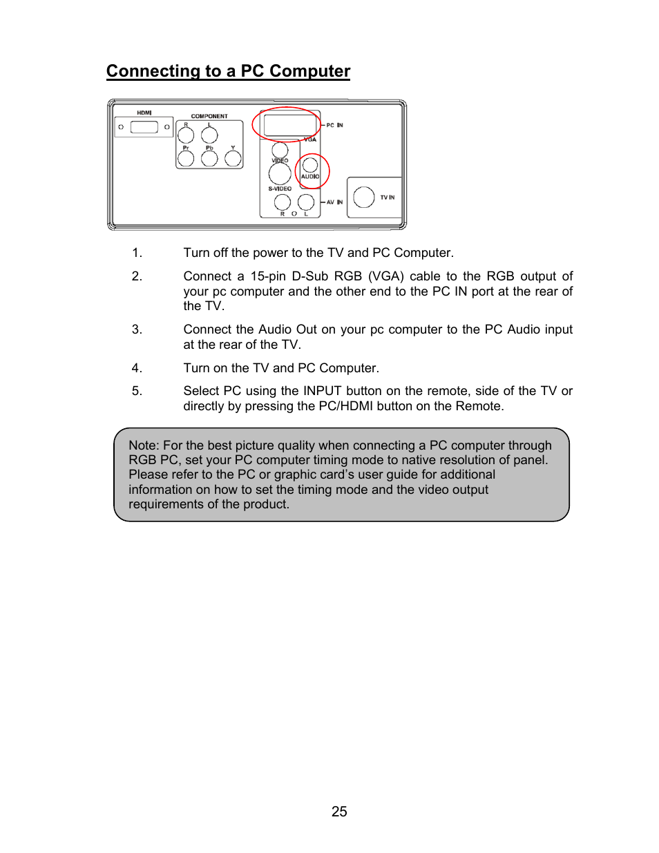 Connecting to a pc computer | AOC L22W831 User Manual | Page 27 / 36