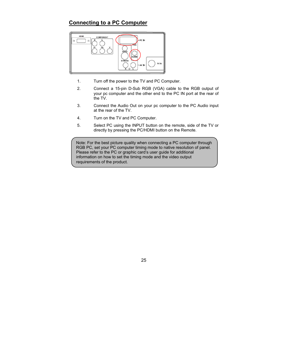 Connecting to a pc computer | AOC L26W831 User Manual | Page 27 / 36