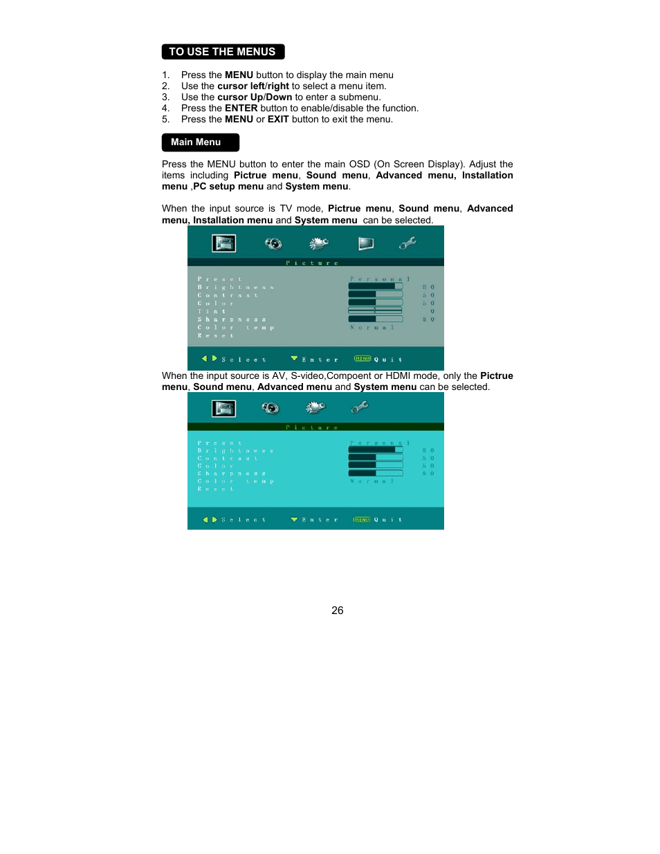 AOC L26W831 User Manual | Page 28 / 36