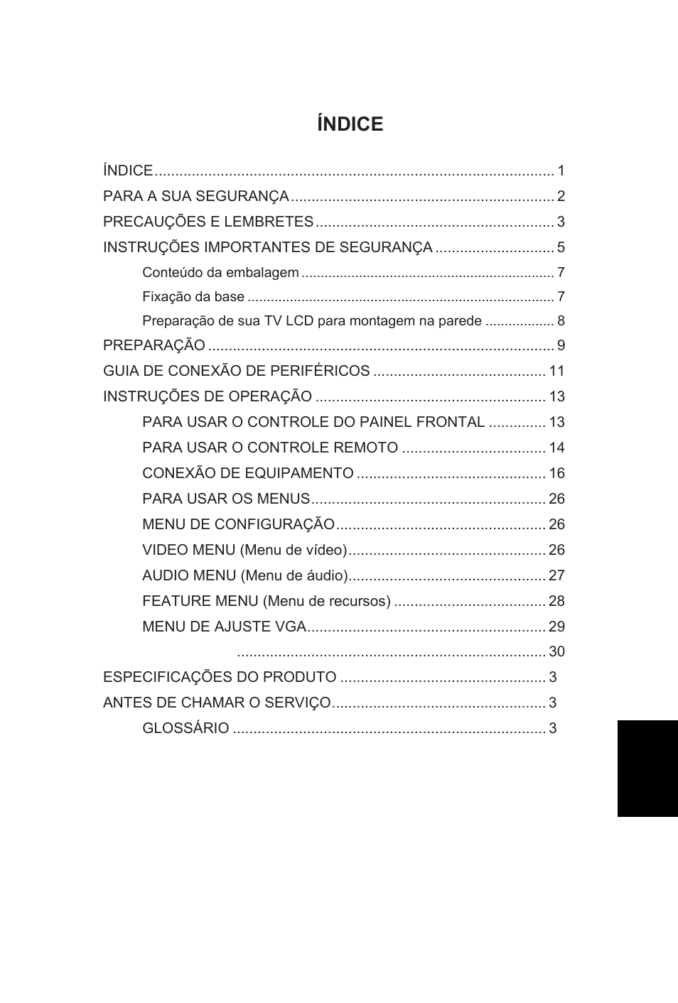 Índice | AOC L32W831 User Manual | Page 106 / 139