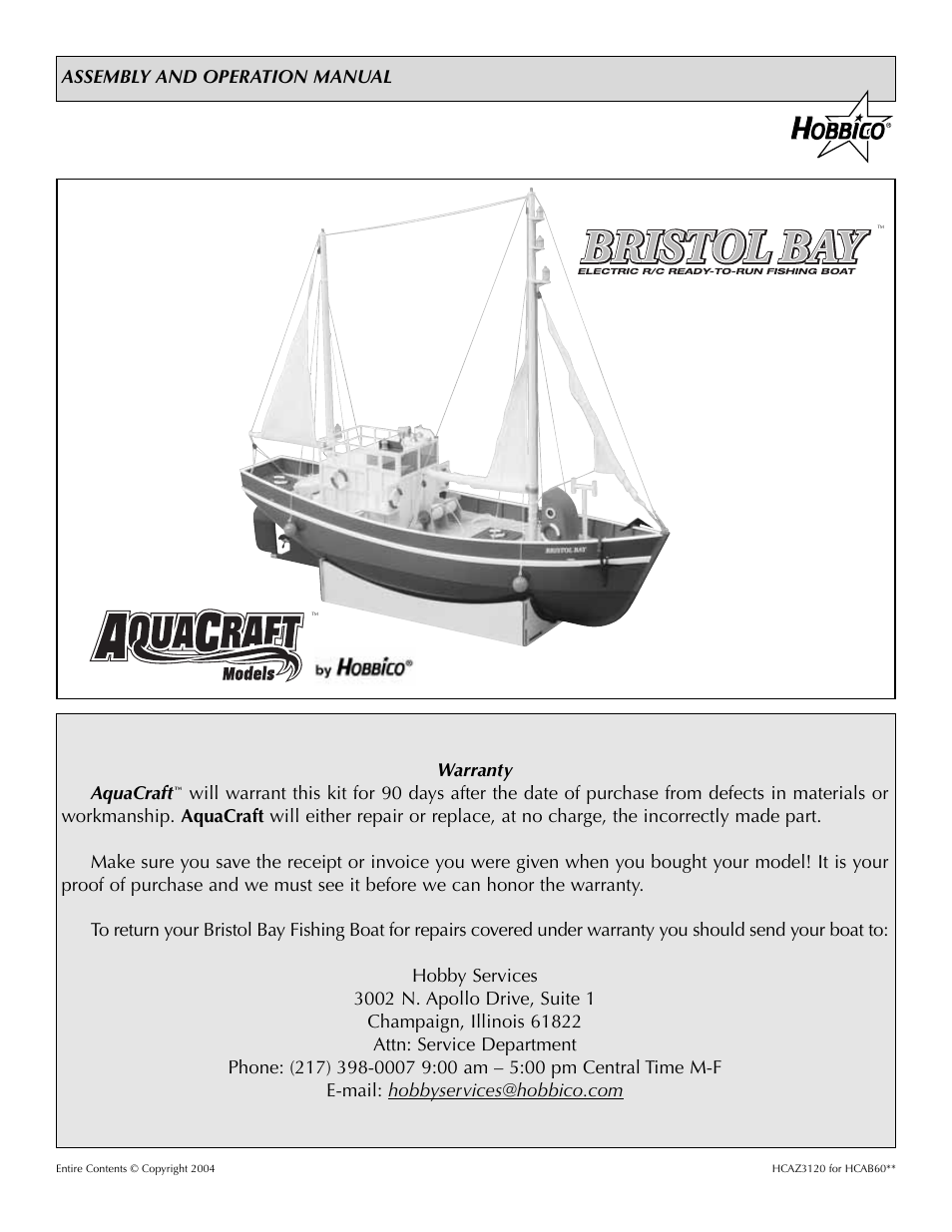 AquaCraft Bristol Bay User Manual | 8 pages