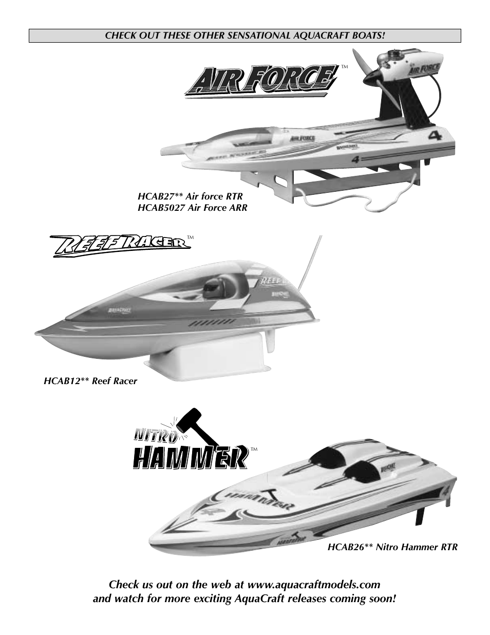 AquaCraft Hammer User Manual | Page 8 / 8