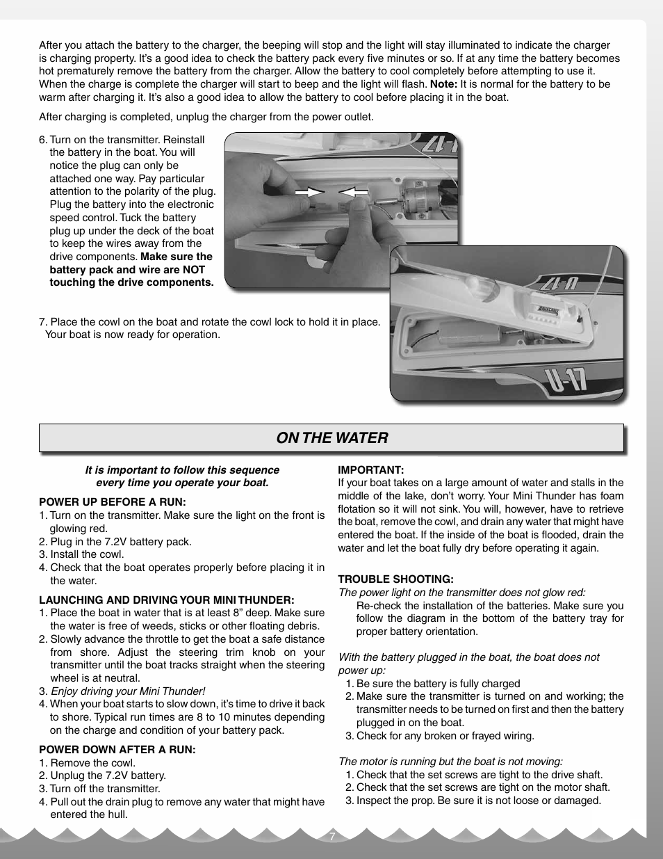 On the water | AquaCraft Mini Thunder User Manual | Page 7 / 12