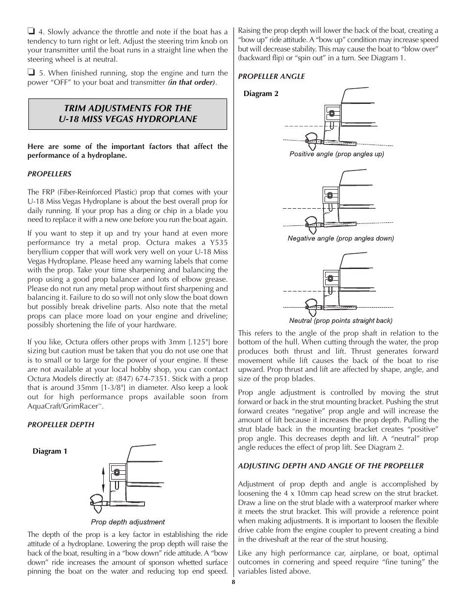 AquaCraft Miss Vegas User Manual | Page 8 / 12