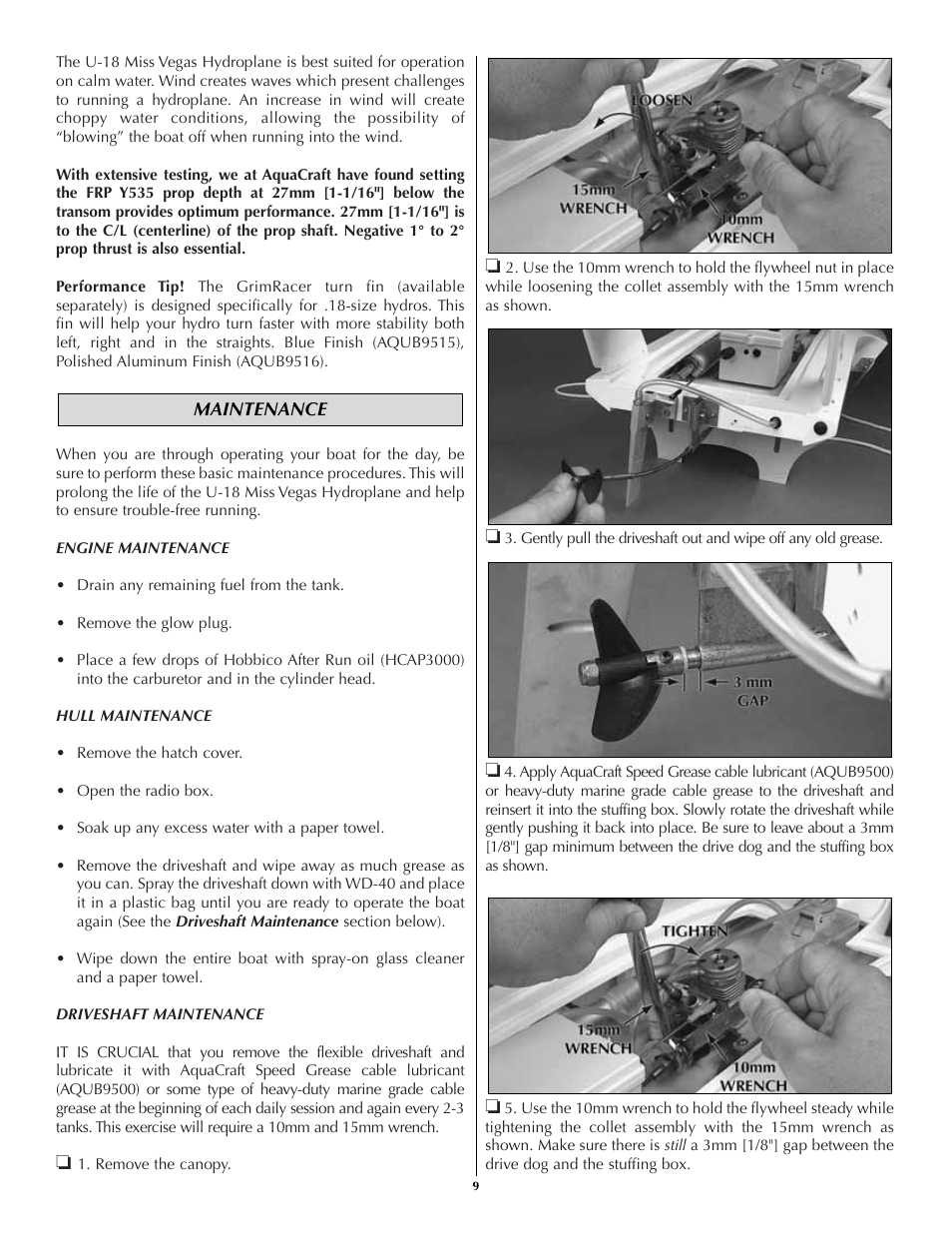 AquaCraft Miss Vegas User Manual | Page 9 / 12
