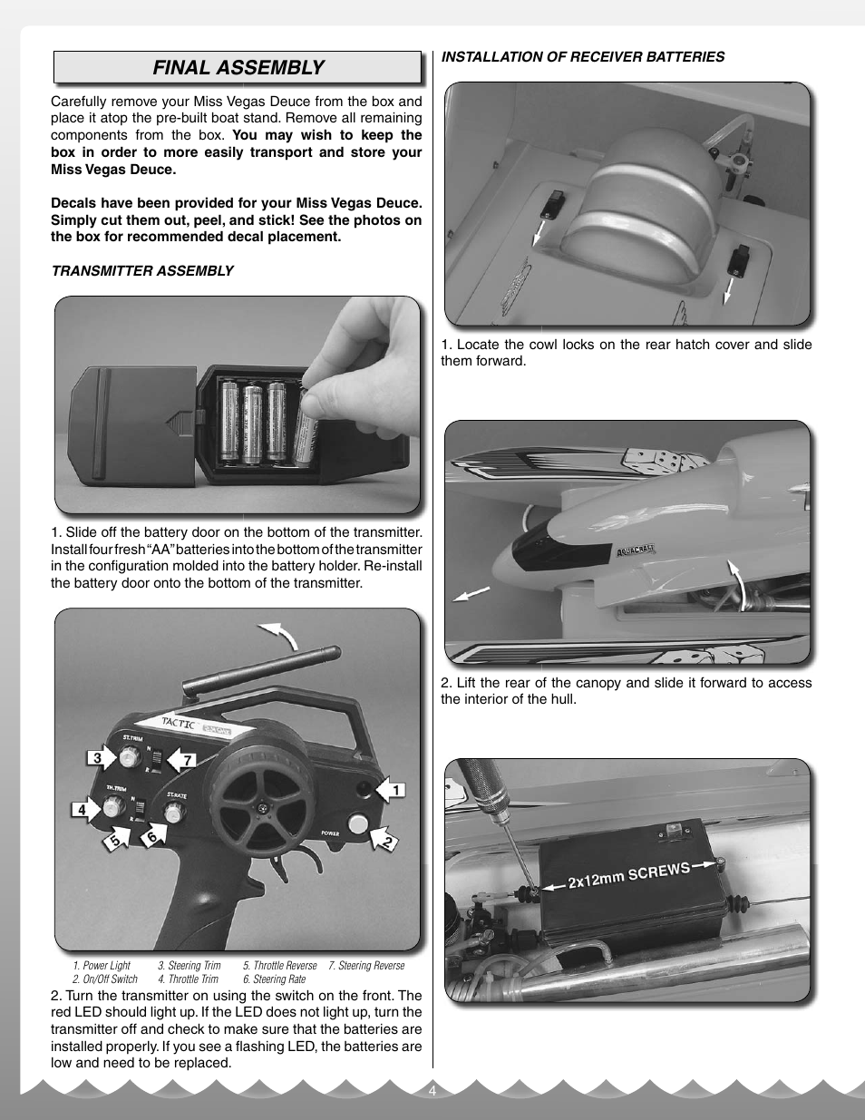 Final assembly | AquaCraft Miss Vegas Deuce User Manual | Page 4 / 16