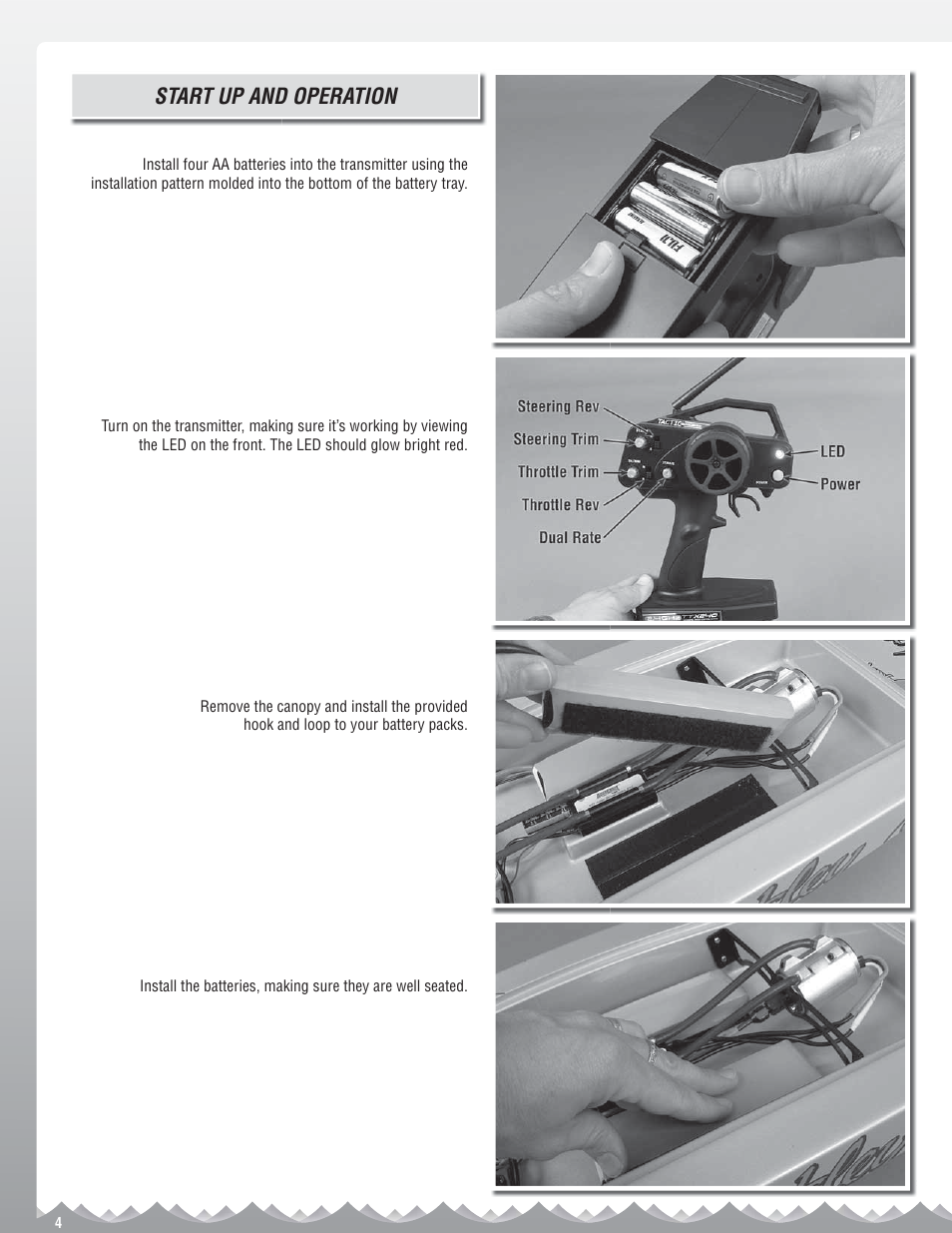 Start up and operation | AquaCraft Motley Crew User Manual | Page 4 / 8