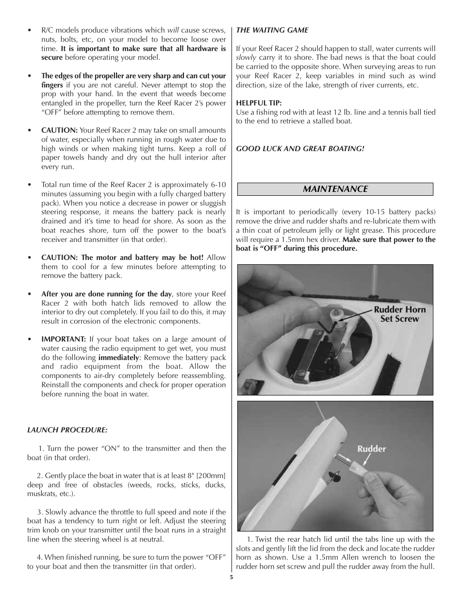 AquaCraft Reef Racer 2 User Manual | Page 5 / 8