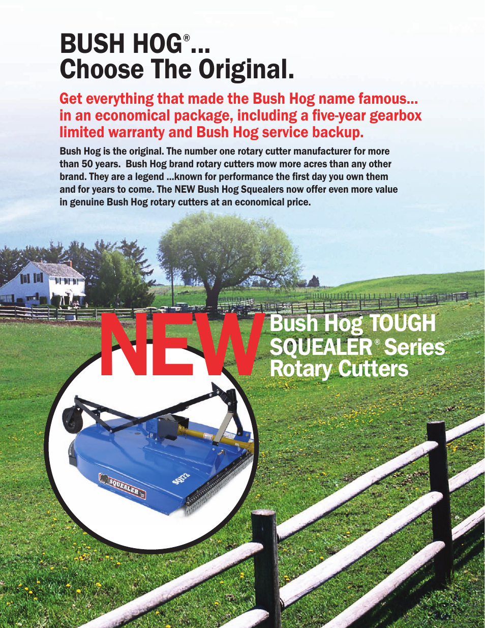 Bush hog, Choose the original | Bush Hog TOUGH SqUealer Series User Manual | Page 2 / 6