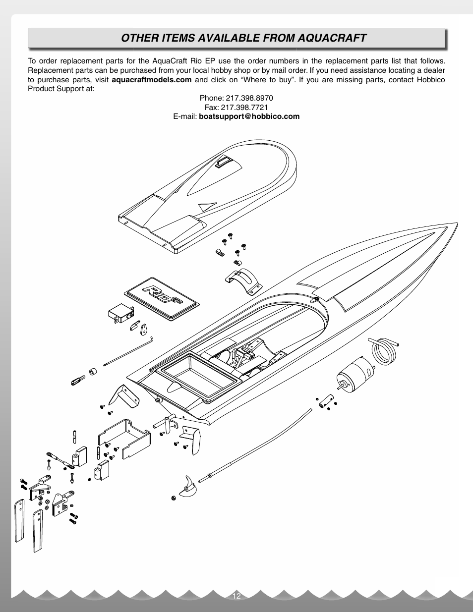 Other items available from aquacraft | AquaCraft Rio EP User Manual | Page 12 / 16