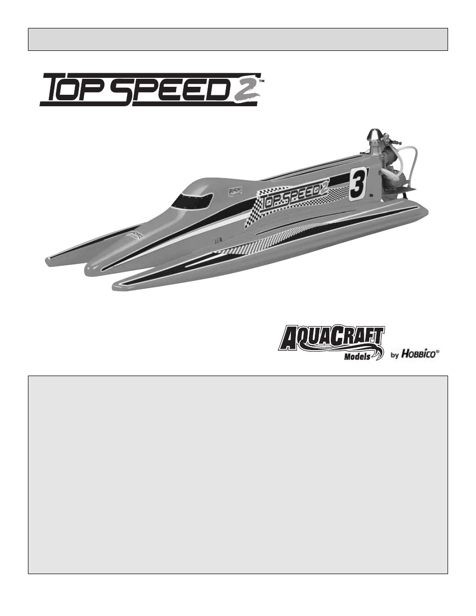 AquaCraft Top Speed 2 User Manual | 20 pages