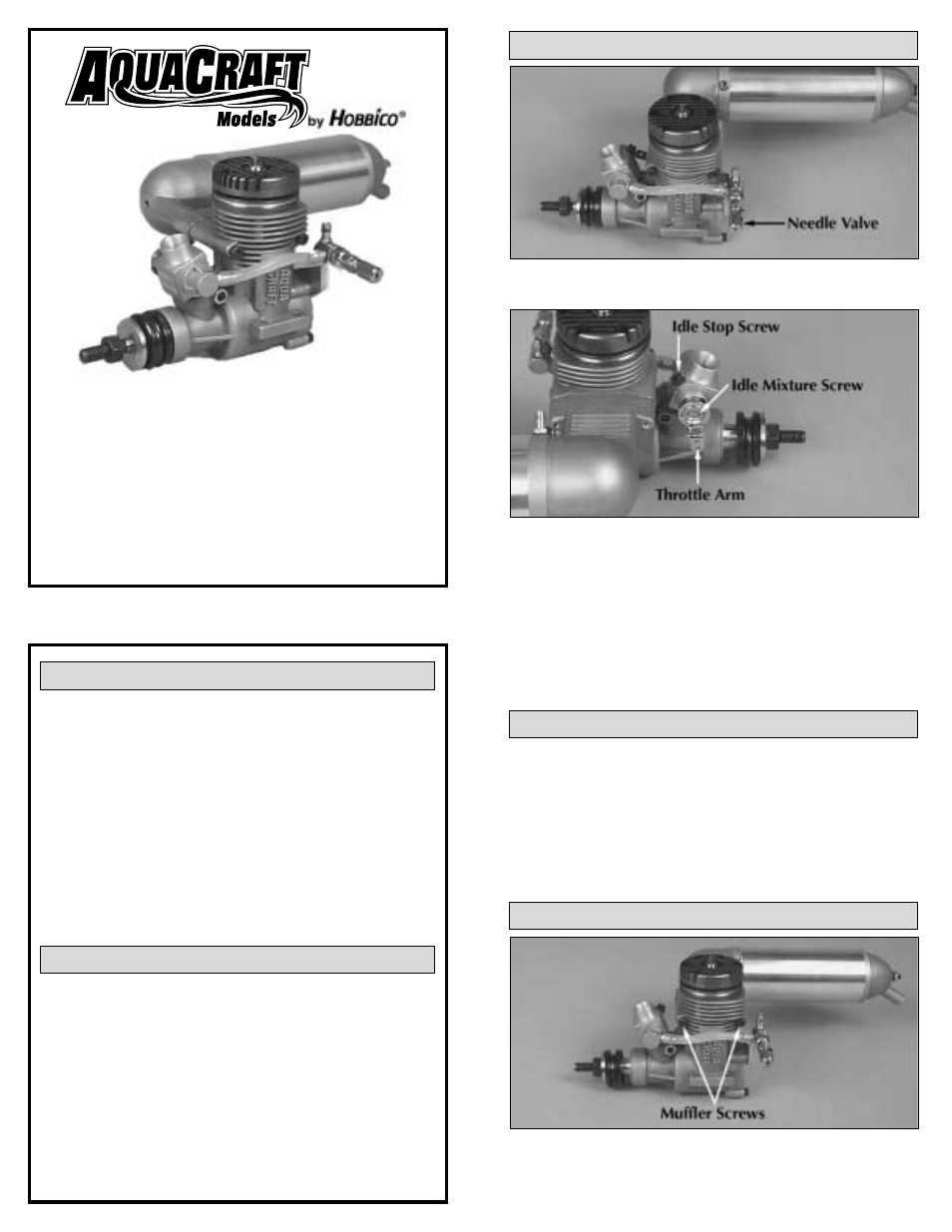 AquaCraft 46 BB Marine Engine User Manual | 6 pages