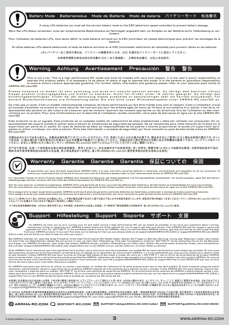 ARRMA AR102535 Manual User Manual | Page 3 / 40