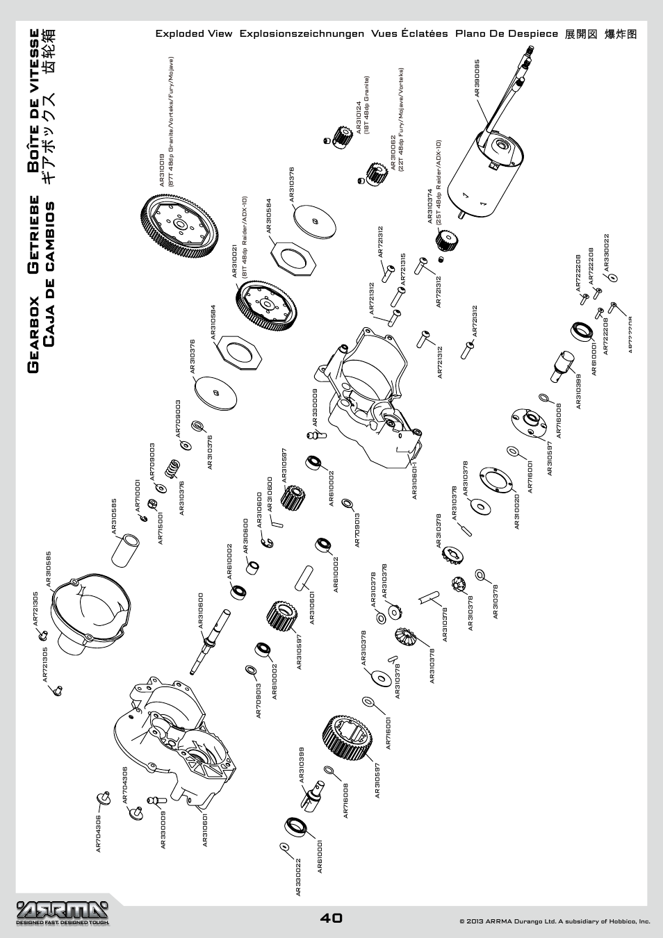 ARRMA AR102612 User Manual | Page 40 / 44