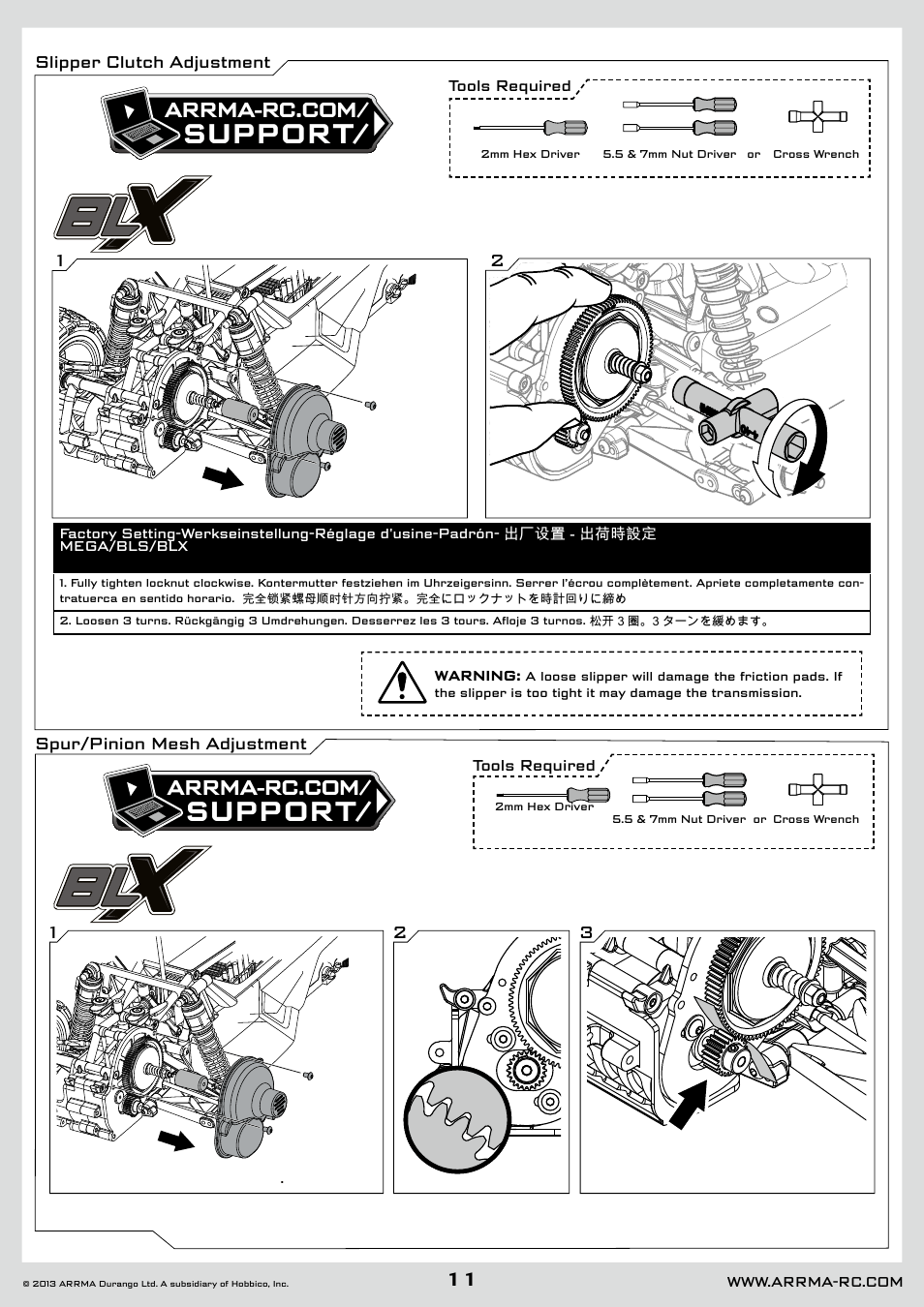 Support | ARRMA AR102601 User Manual | Page 11 / 44