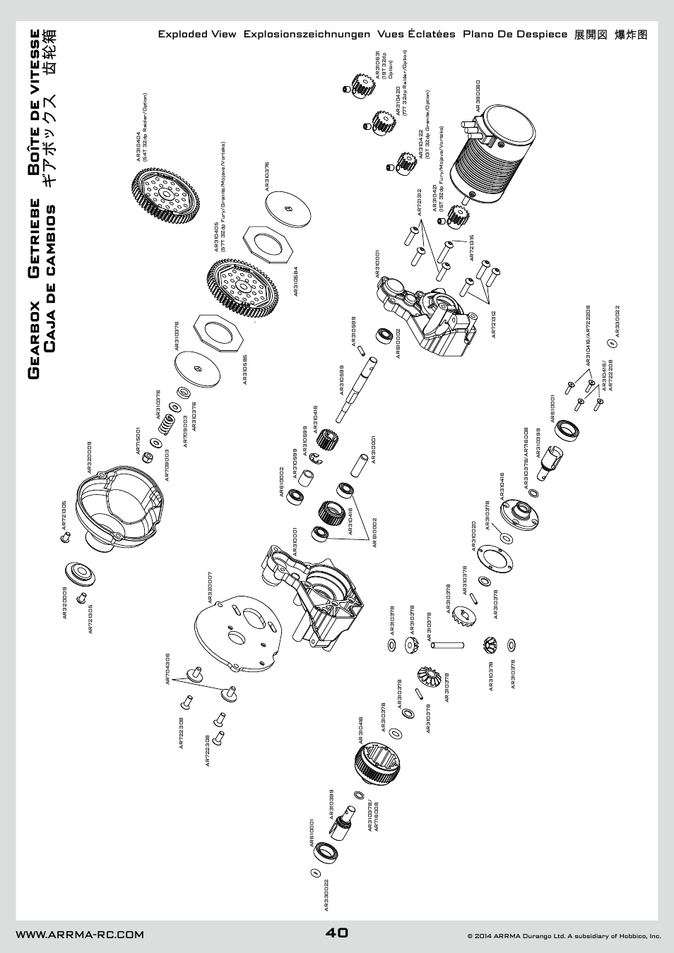 ARRMA AR102626 User Manual | Page 40 / 42