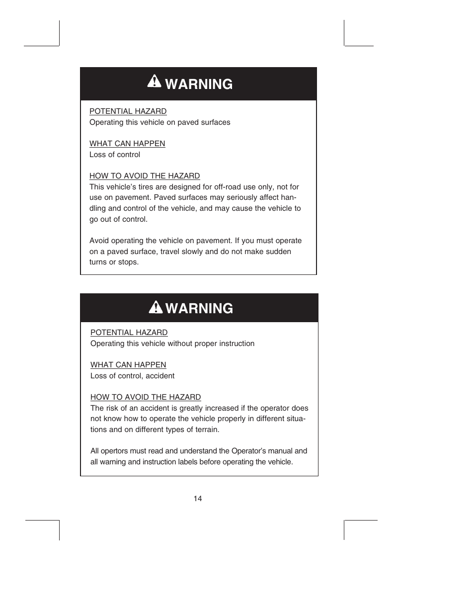 Warning | Bush Hog TH4200 User Manual | Page 16 / 82