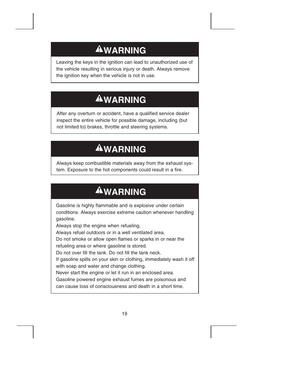 Warning | Bush Hog TH4200 User Manual | Page 21 / 82