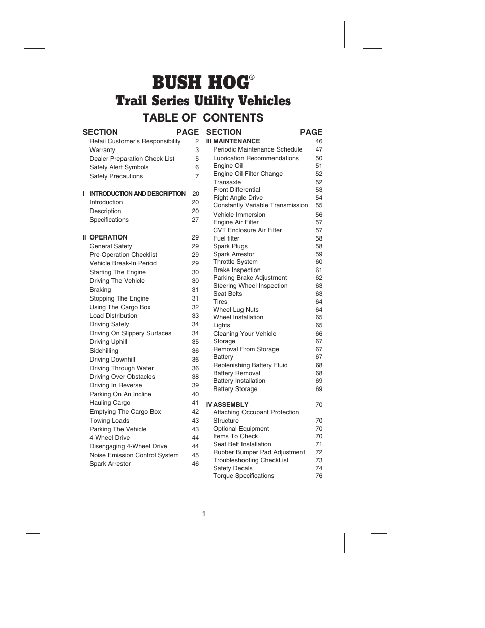 Bush Hog TH4200 User Manual | Page 3 / 82