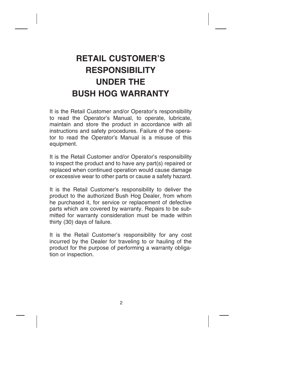 Bush Hog TH4200 User Manual | Page 4 / 82