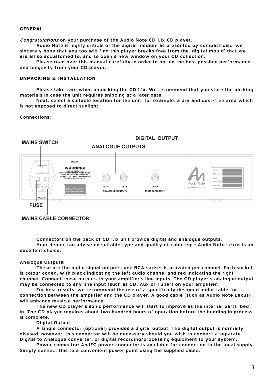 Audio Note CD-1.1x User Manual | Page 4 / 8