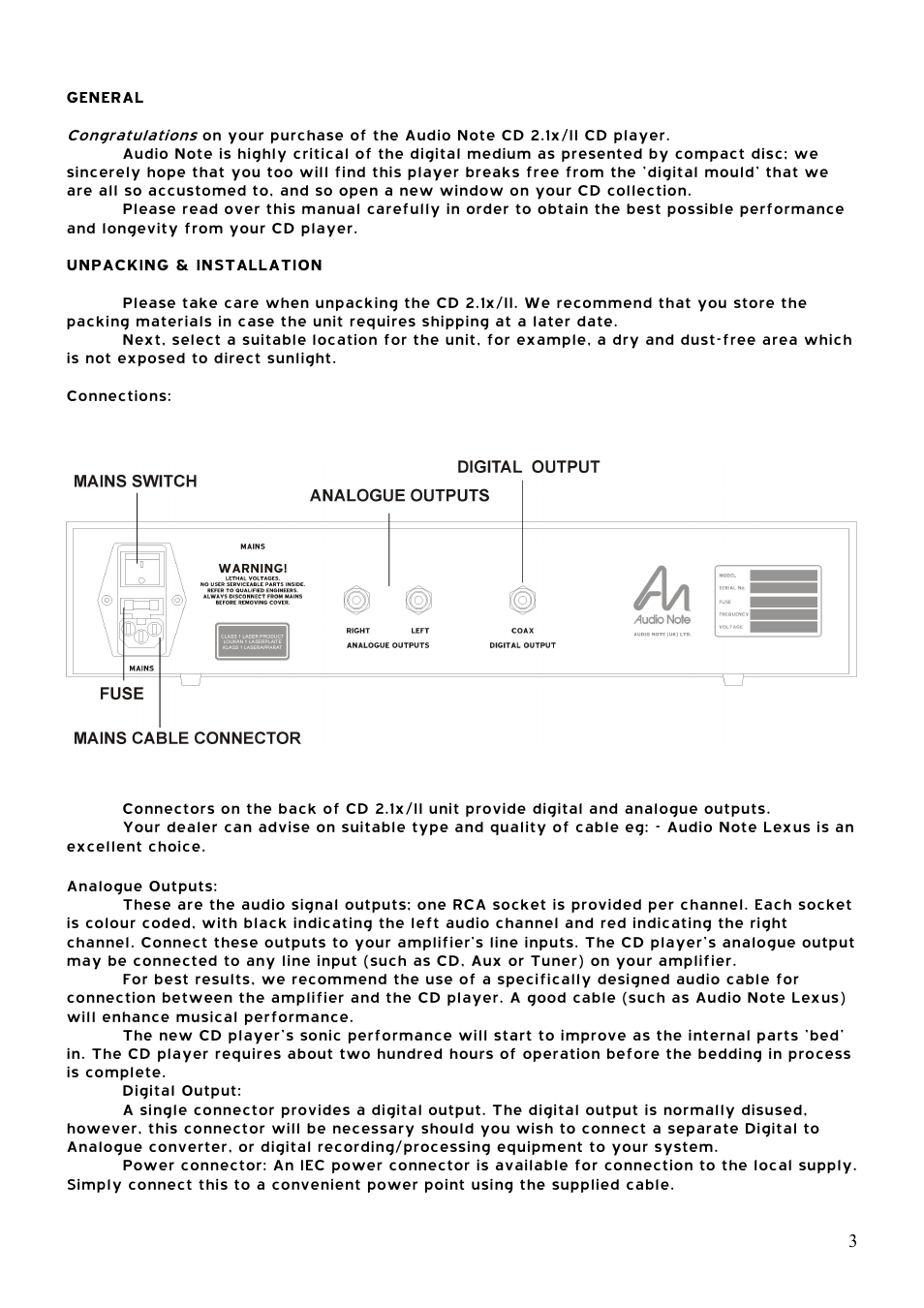 Audio Note CD-2.1x II User Manual | Page 4 / 8