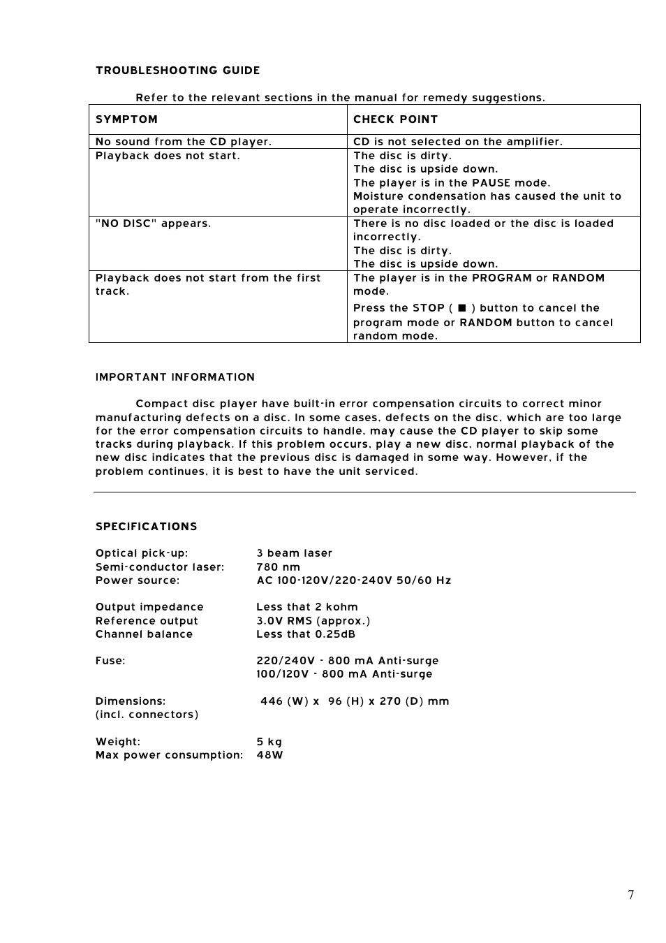 Audio Note CD-2.1x II User Manual | Page 8 / 8