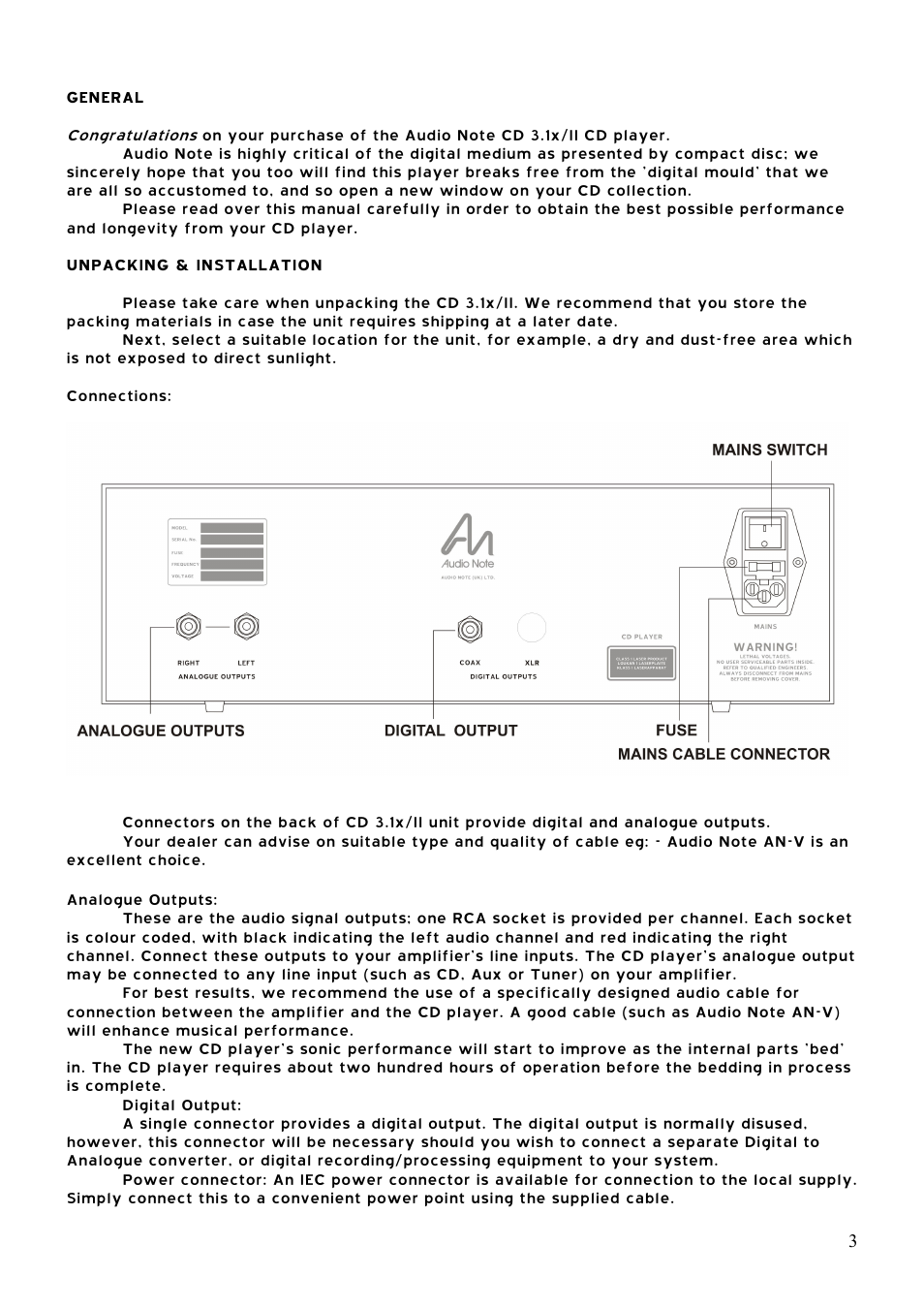 Audio Note CD-3.1x II User Manual | Page 4 / 8