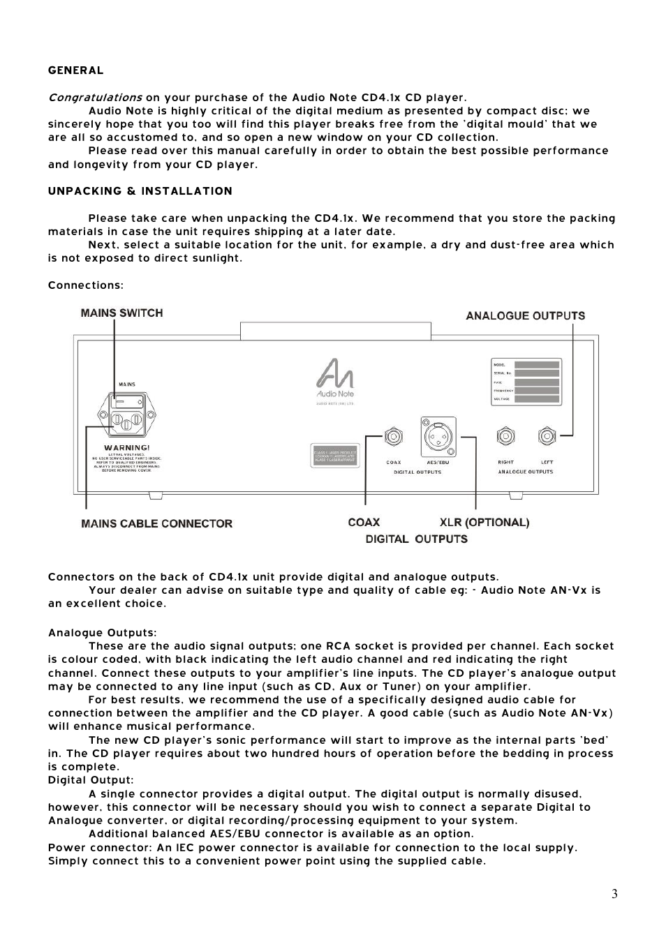 Audio Note CD-4.1x User Manual | Page 4 / 8