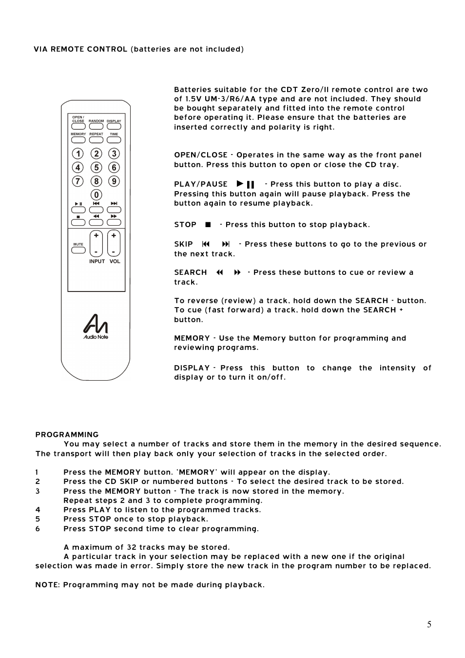 Audio Note CDT-0 II User Manual | Page 6 / 8
