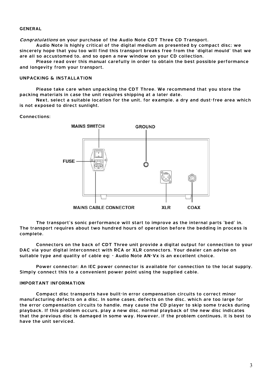 Audio Note CDT-3 User Manual | Page 4 / 8