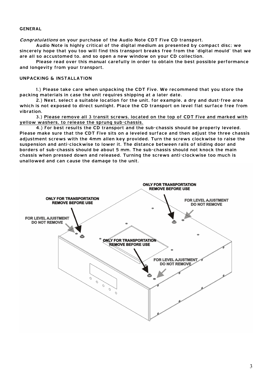 Audio Note CDT-5 User Manual | Page 4 / 9