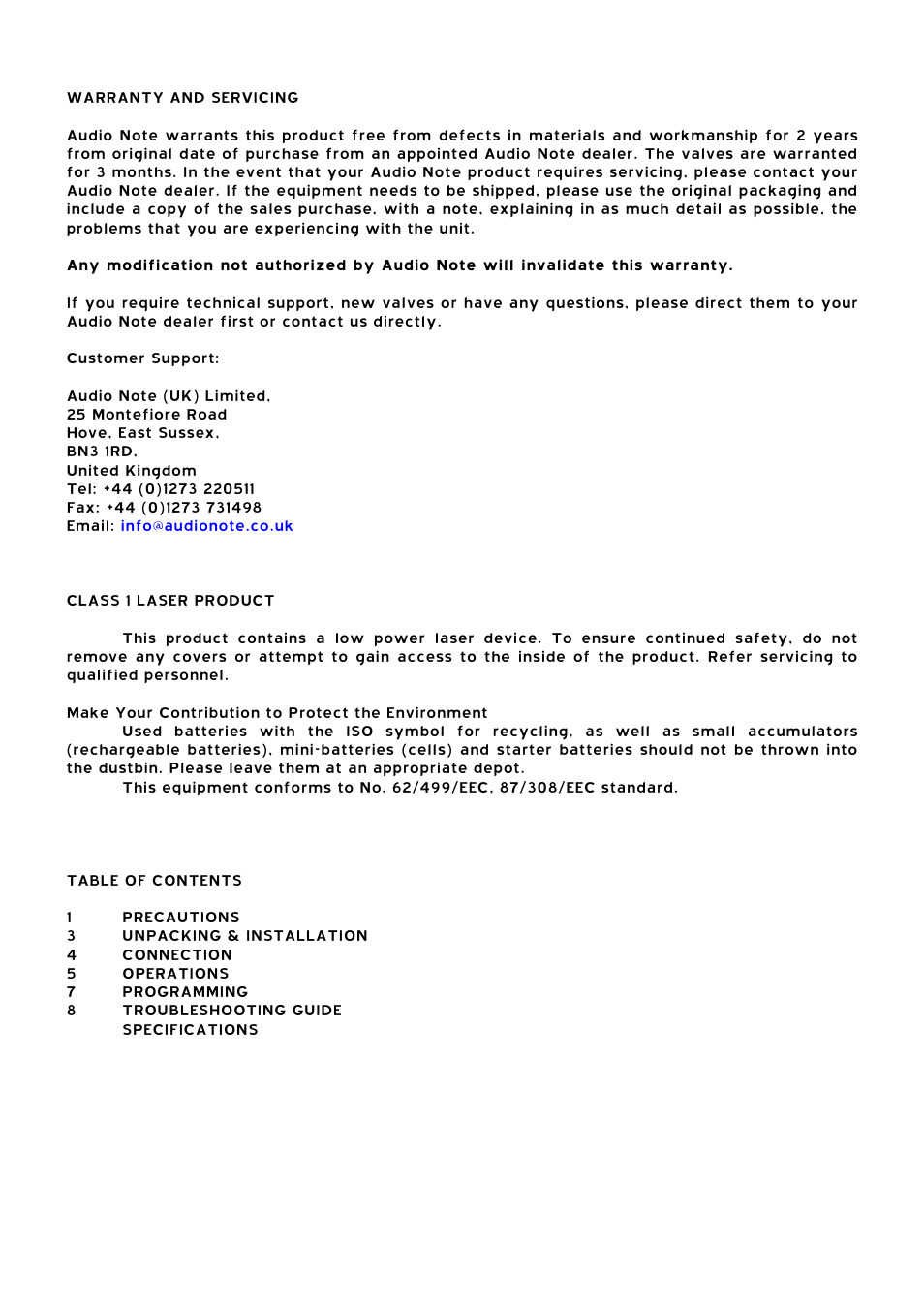 Audio Note CDT-6 / Force User Manual | Page 3 / 9