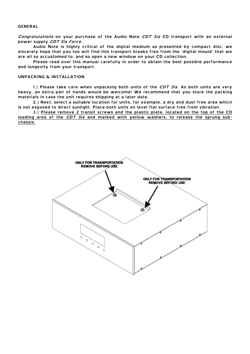 Audio Note CDT-6 / Force User Manual | Page 4 / 9