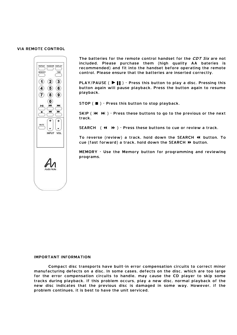 Audio Note CDT-6 / Force User Manual | Page 7 / 9