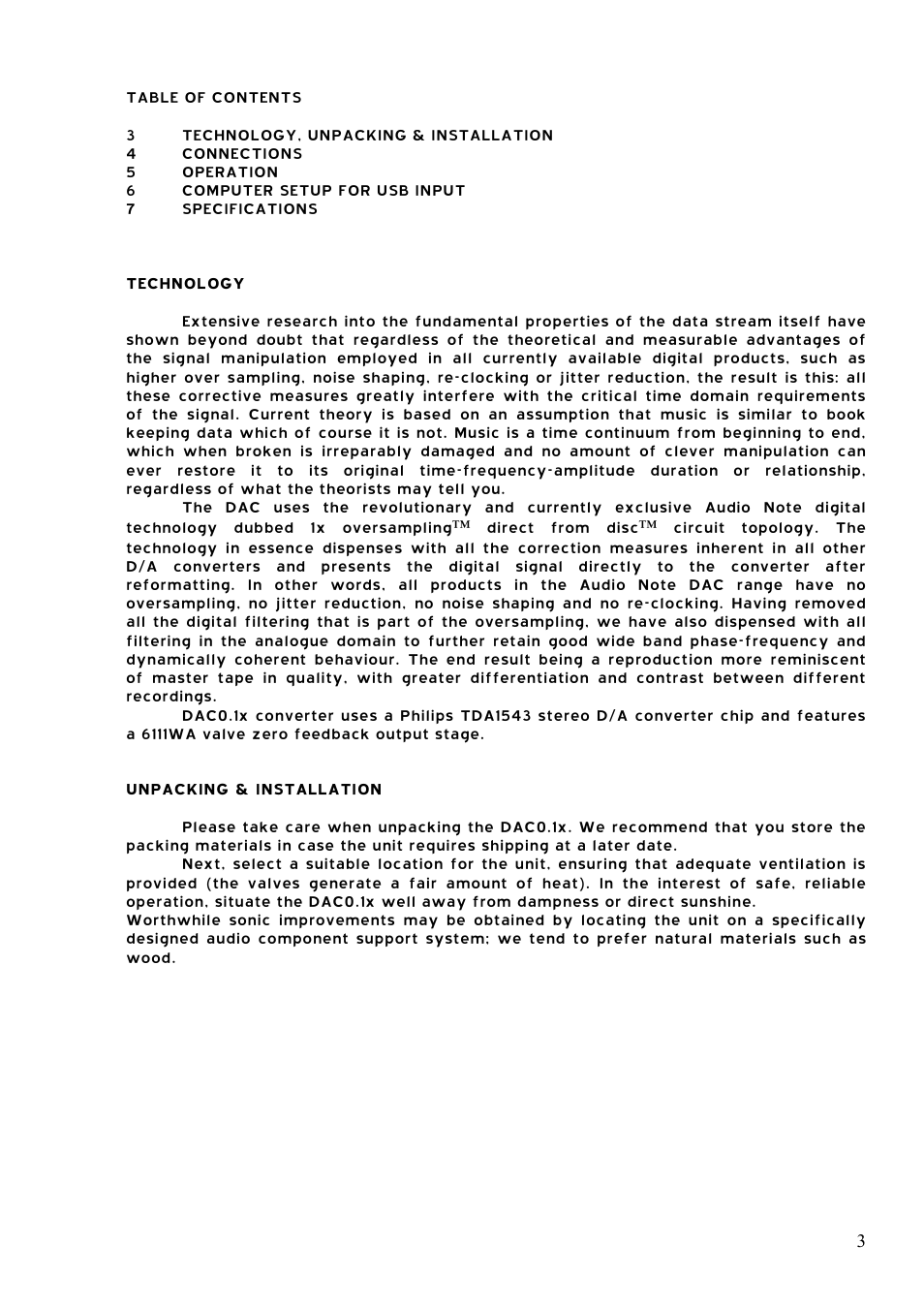 Audio Note DAC0.1x User Manual | Page 3 / 7