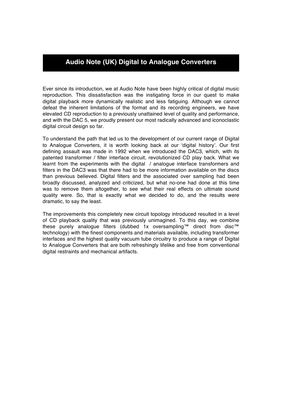 Audio Note DAC2.1x 2007 User Manual | Page 6 / 13